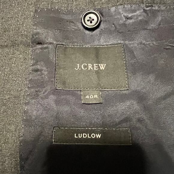 J CREW Ludlow Loro Piana Blazer Mens 40R Super 120s Wool Black 2 Button Gray - Picture 6 of 11